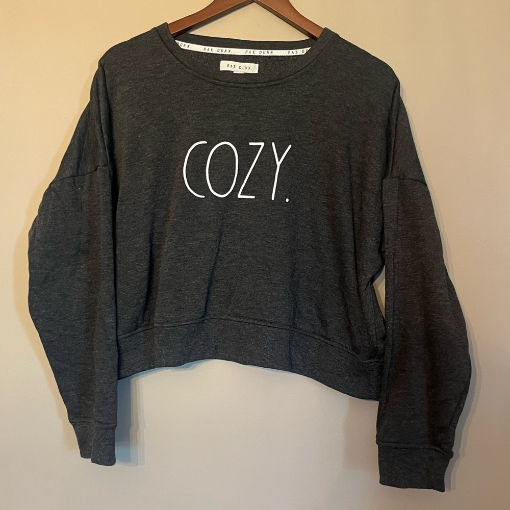 Rae Dunn “Cozy” Cropped Crewneck